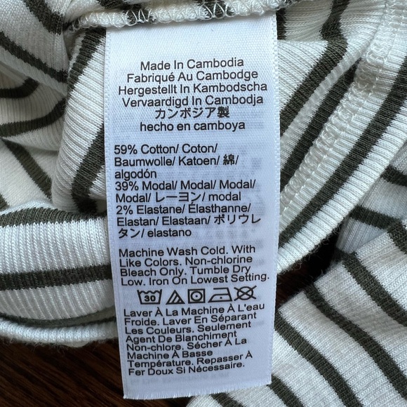 J. Crew Fine rib knit cardigan in green white stripe, XS extra small NWT - Picture 5 of 5